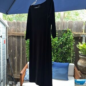 Danielle Casey Womens Vintage Velour Dress Black 3/4 Sleeves Tiny Flaw